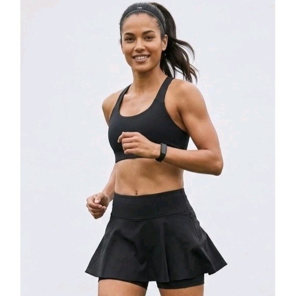 Athleta Ace Tennis Skort Black Size Small Athletic Golf Skirt Jupe Short Pocket